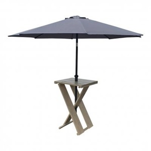 Statafel steigerhout + parasol